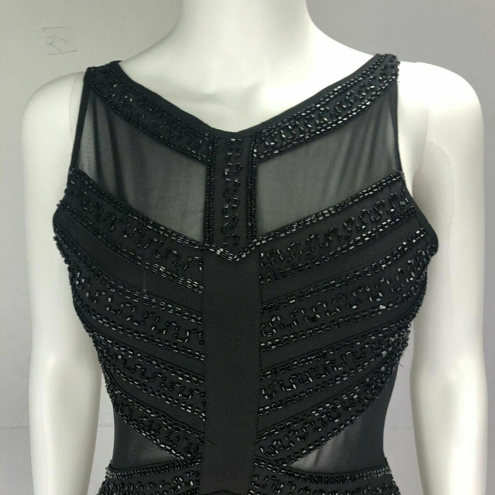 Fashion Wave Women's Size 8 Black Bodycon Dress - Picture 3 of 7